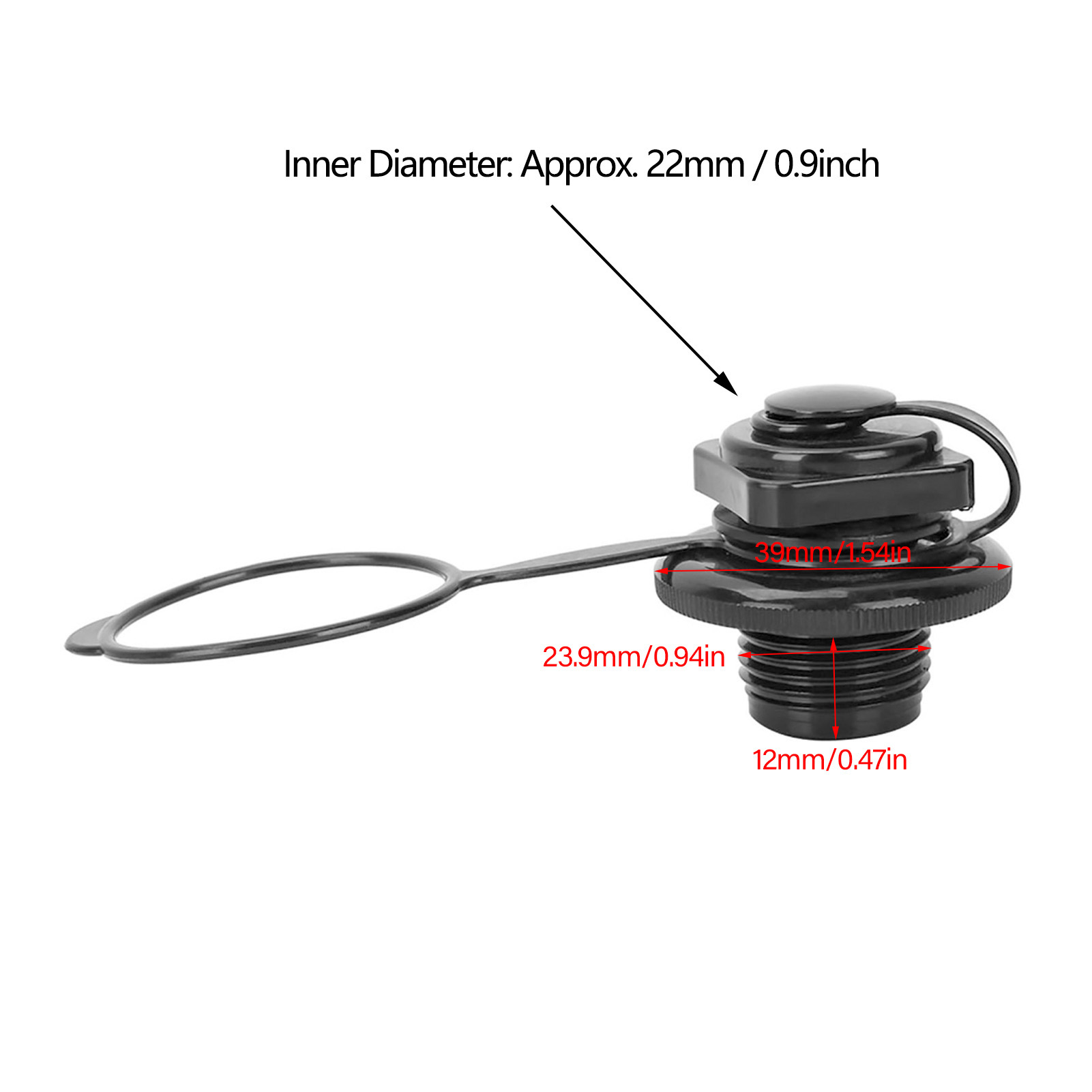 23.9mm Black Plastic Inflatabl - Float Ball Valve reseña y precio