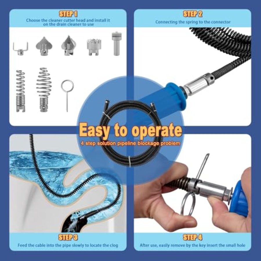 Drain Snake, Drain Auger with  - Drain Snake Flexible reseña y precio