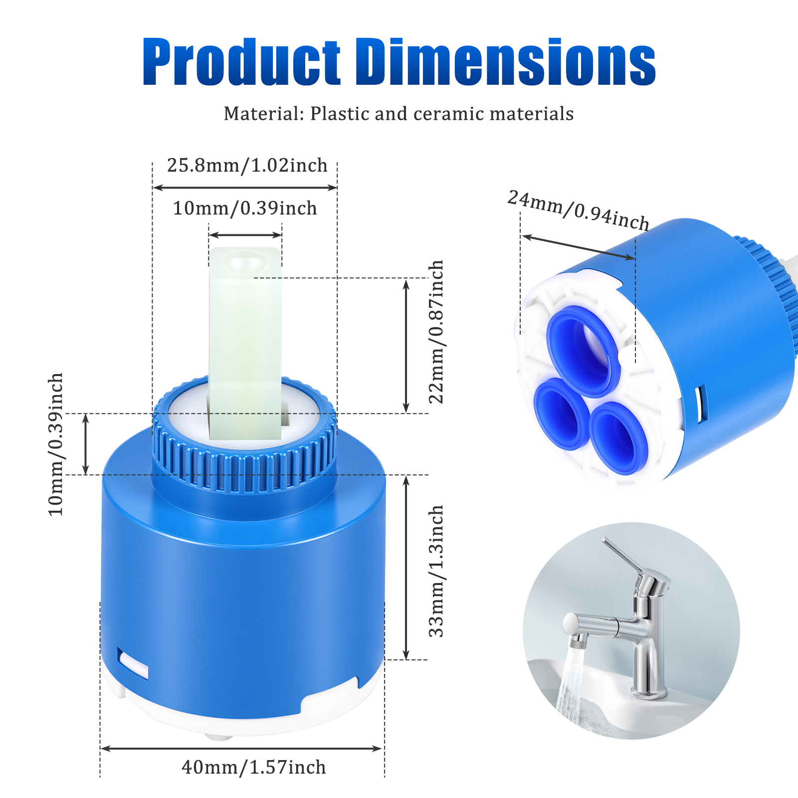 40MM Tap Mixing High Spool Val - Shower Valve Cartridge reseña y precio