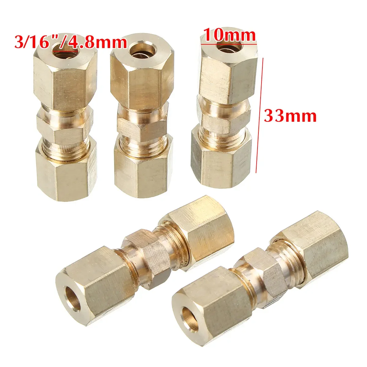 5pcs Brass Brake Line Union Fi - Compression Fitting Brass reseña y precio
