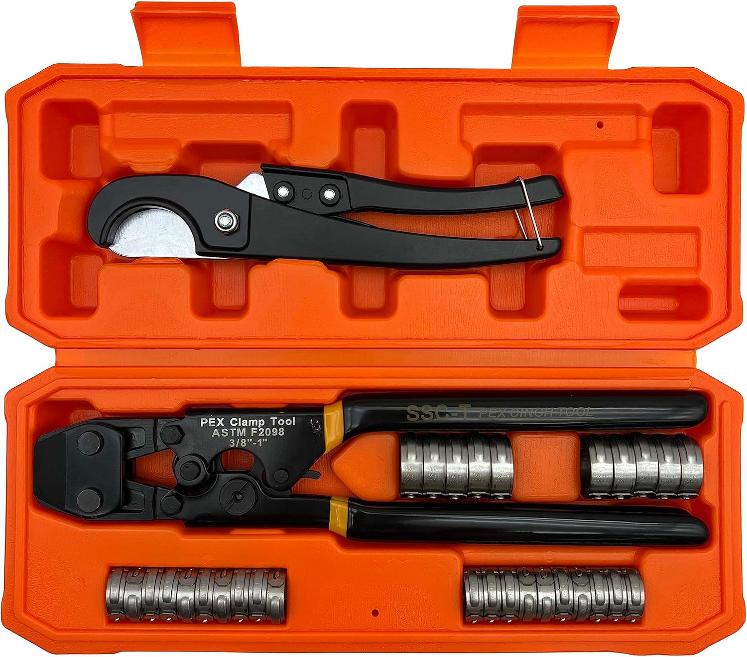 PEX Pipe Clamp Crimping Tool w - Pipe Cutter Ratchet reseña y precio