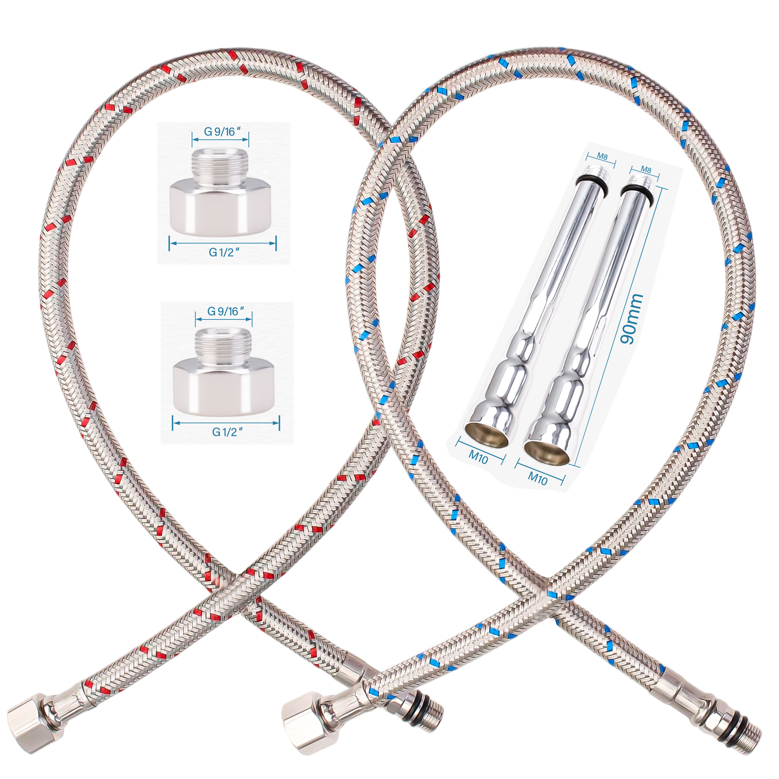 2PCS Flexible Plumbing Pipes G - Flexible Hose Braided reseña y precio