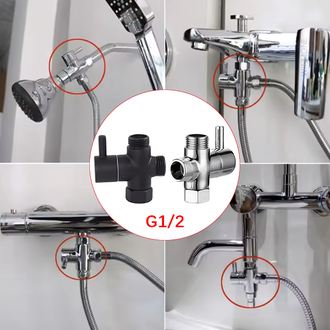 Black Silver 3 Way T-Adapter D - Shower Valve Cartridge reseña y precio