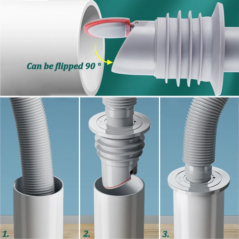 Silicone Bathroom Sewer Seal R - Drain Pipe Clip reseña y precio