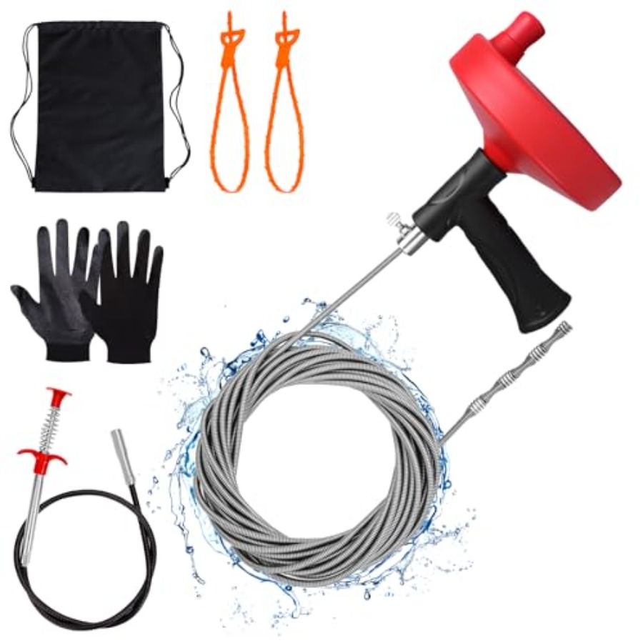 【Spot goods】Drain Auger 33 ft  - Drain Snake Flexible reseña y precio
